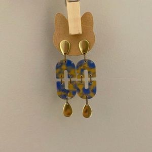 handmade brass + acrylic earrings